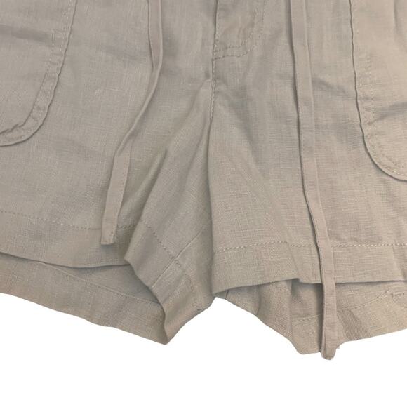Sanctuary Tan Khaki Beige Drawstring Linen Shorts Size 31 XL Utility - Picture 5 of 10